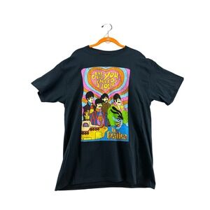 The Beatles Yellow Submarine All You Need Is Love Shirt Mens L Black Rock Tee